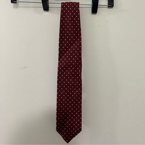 Jos.‎ A. Bank Men's Maroon Red Polka Dot 100% Silk Neck Tie Made in Italy
